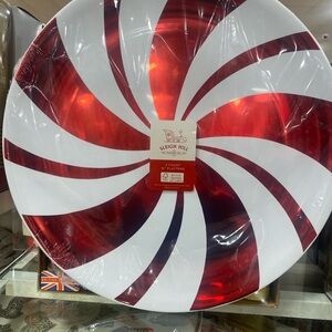 Christmas peppermint serving platter set of 3